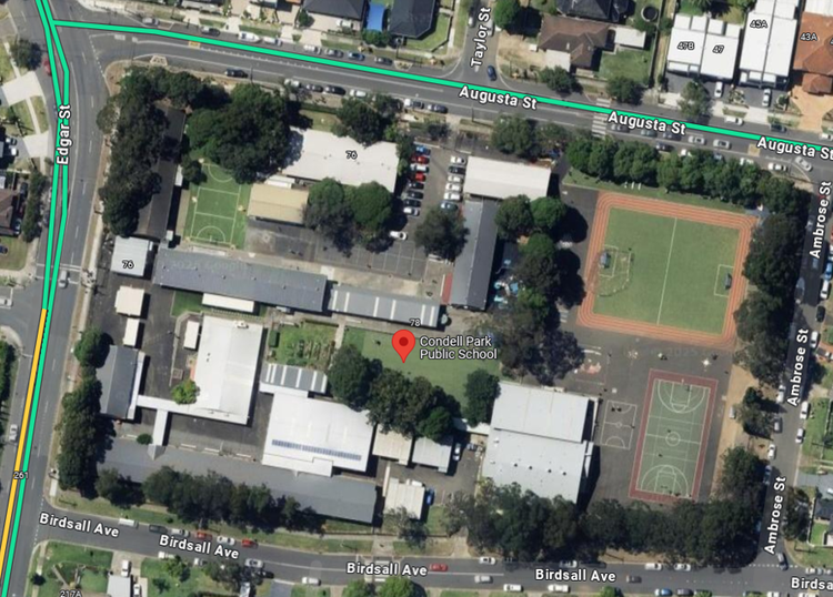 A google map of the school showing local streets.